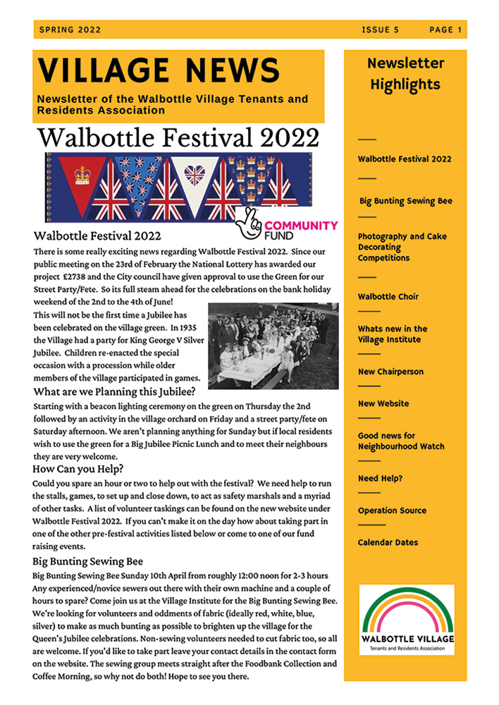 image of the newsletter front cover of Issue 5: Spring 2022