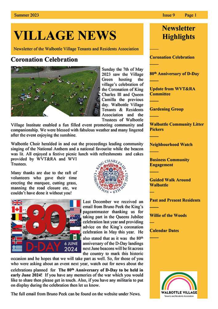 image of the newsletter front cover of Issue 9: Summer 2023