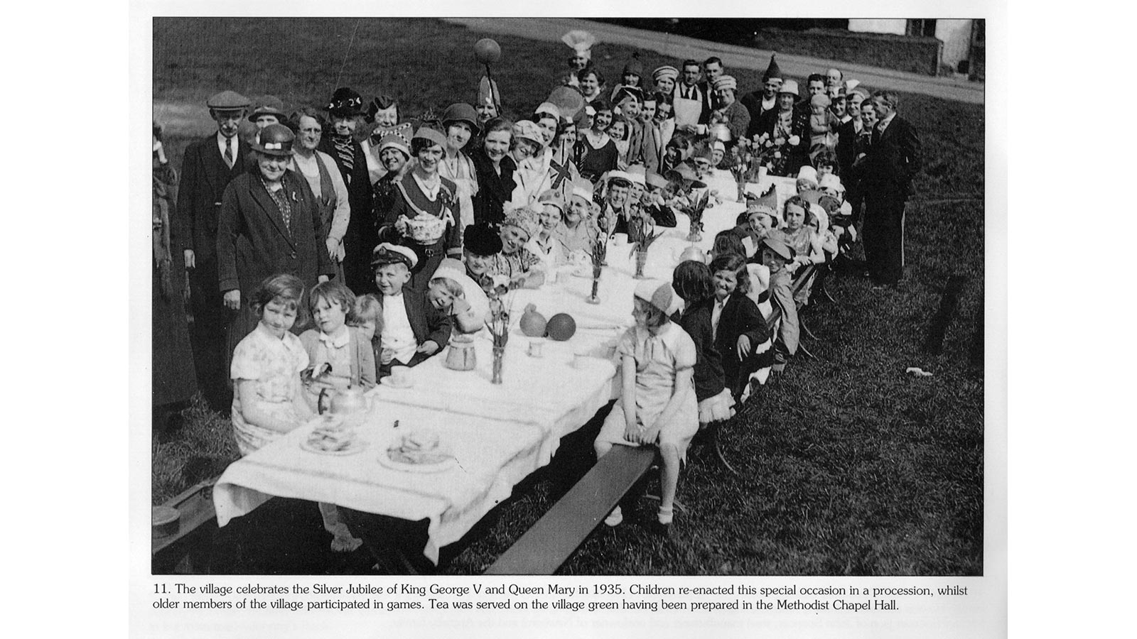 image of Silver Jubilee celebrations of King George V and Queen Mary on Walbottle Village Green - 1935