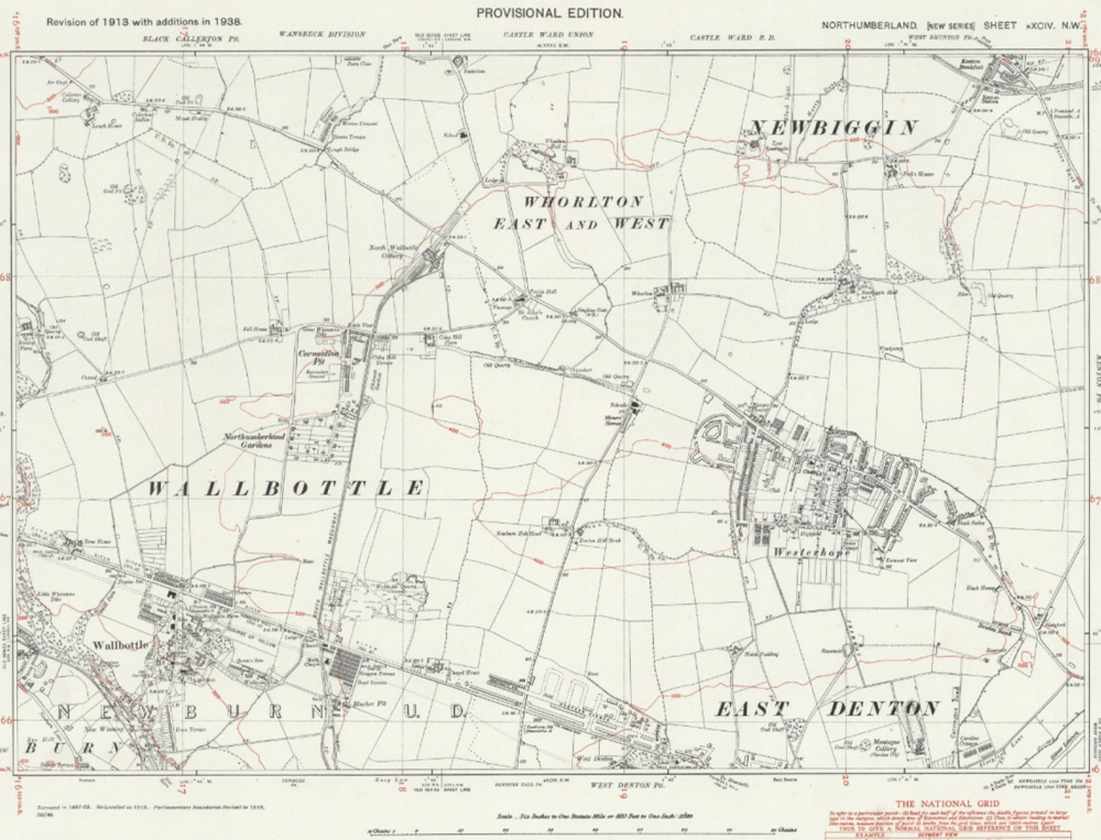 map image of Walbottle, Whorlton, Westerhope, 1946