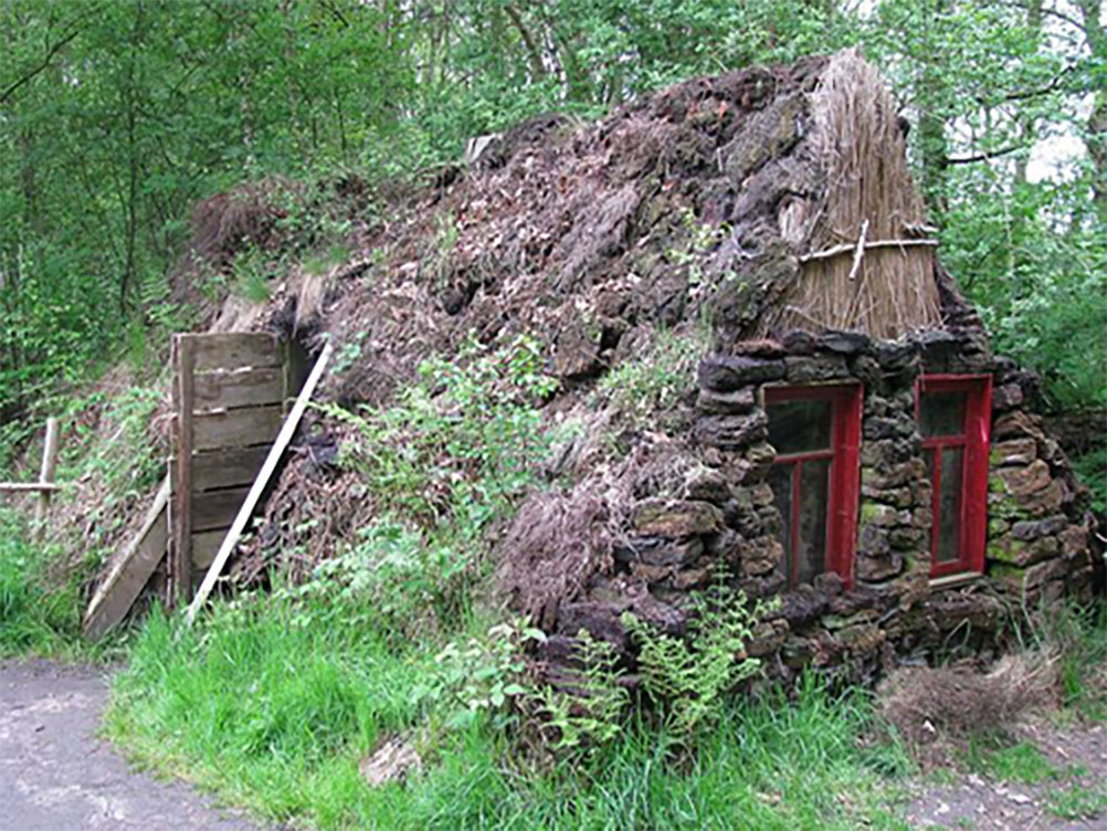 A photograph of a recreation of Willie's house